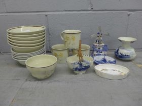 Royal Doulton breakfast ware, Delft pottery and a Wedgwood dish **PLEASE NOTE THIS LOT IS NOT