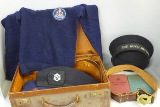 The Boys' Brigade, hats, sweater, belt, badges, a The Duke of Edinburgh's Award Record Book, etc.