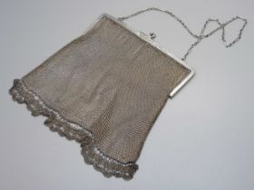 A continental 800 silver mesh purse, 169g