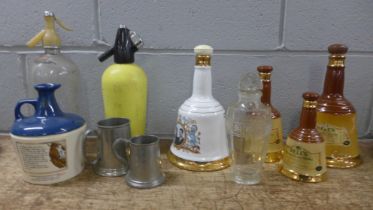 A soda syphon, Bell's Whisky decanters, etc. **PLEASE NOTE THIS LOT IS NOT ELIGIBLE FOR POSTING
