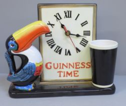 A Guinness Toucan 'Guinness Time' clock