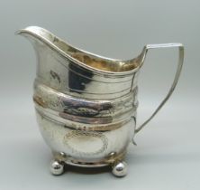 A 19th Century silver jug, Newcastle, 119g