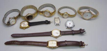Ten lady's wristwatches including Sekonda and Lorus, (one with loose second hand)