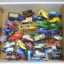 A collection of advertising model vehicles