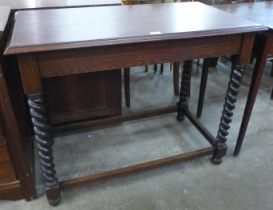 An oak barleytwist hall table