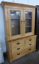 A Victorian pine bookcase