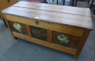 A Victorian pine blanket chest