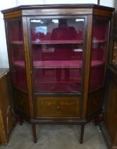 An Edward VII painted mahogany splay fromt display cabinet