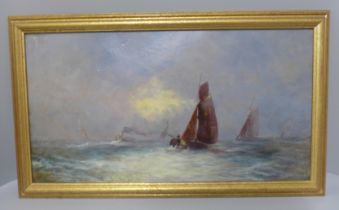 E. Chester (late19th/early 20th Century), pair of seascapes, oil on board, framed