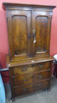 A French 19th Century walnut two door cupboard