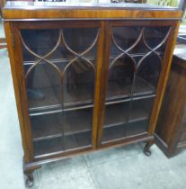 A mahogany two door bookcase