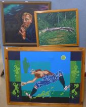 Six assorted oil paintings