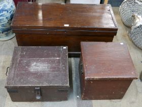 A Victorian mahogany tool chest and two others