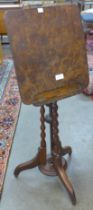 A Victorian mahogany and walnut reading stand by T. H Filmer and Sons, Berners Street, London