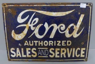 An enamelled Ford sign