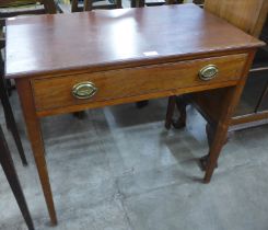 A George III mahogany single drawer lowboy