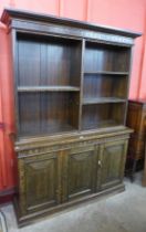 A late Victorian oak bookcase