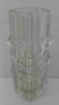 A 1960s clear glass vase, Sklo Union