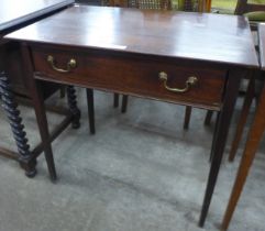 A George III mahogany single drawer lowboy