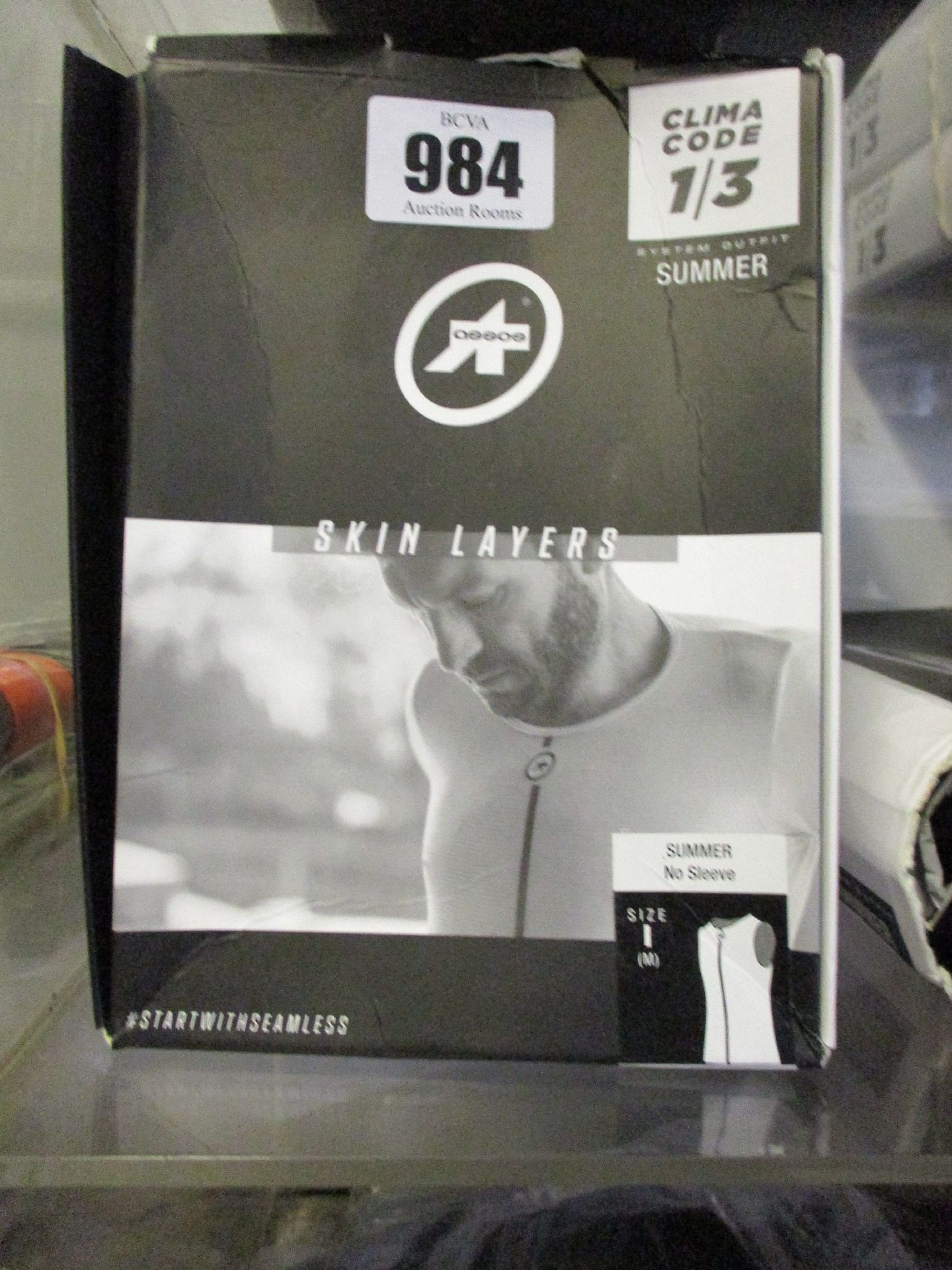 Six as new Assos Summer Skin Layers, no sleeves (Sizes 2x M, 2x L-XL and 2x XLG).