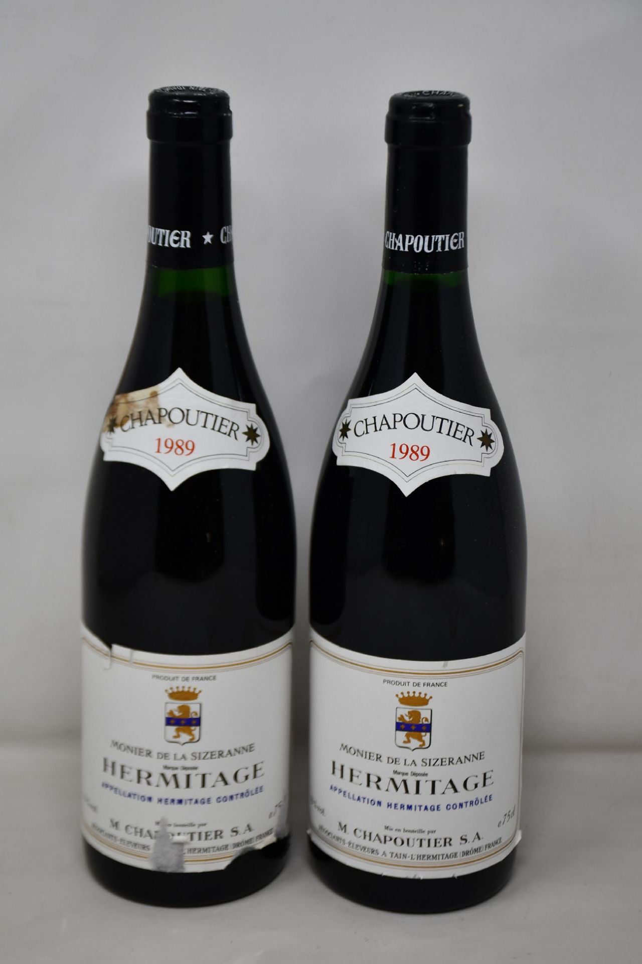 Five bottles of 1989 CharpoutierMonierde la Sizeranne Hermitage (Over 18s only).