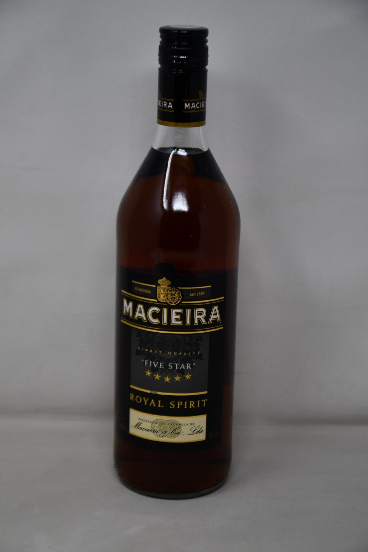 Ten bottles of Macieira Five Star Royal Spirit brandy (1ltr) (Over 18s only).