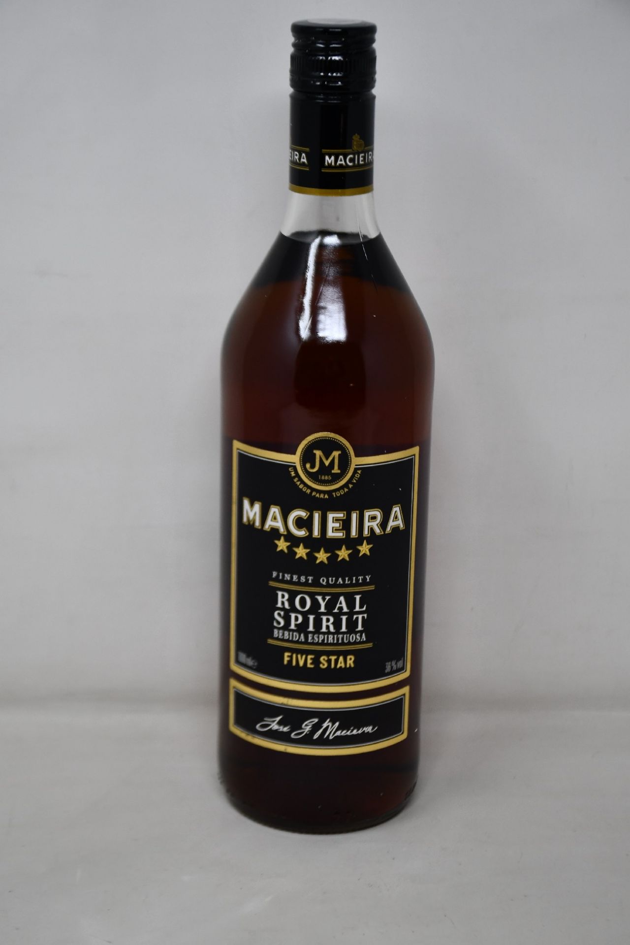 Ten bottles of Macieira Five Star Royal Spirit brandy (1ltr) (Over 18s only).