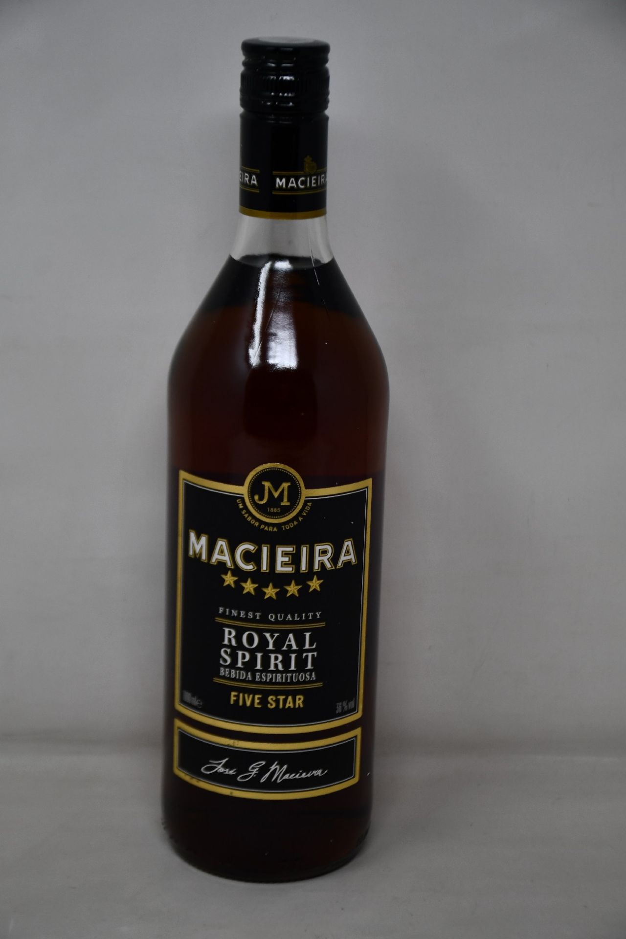 Ten bottles of Macieira Five Star Royal Spirit brandy (1ltr) (Over 18s only).