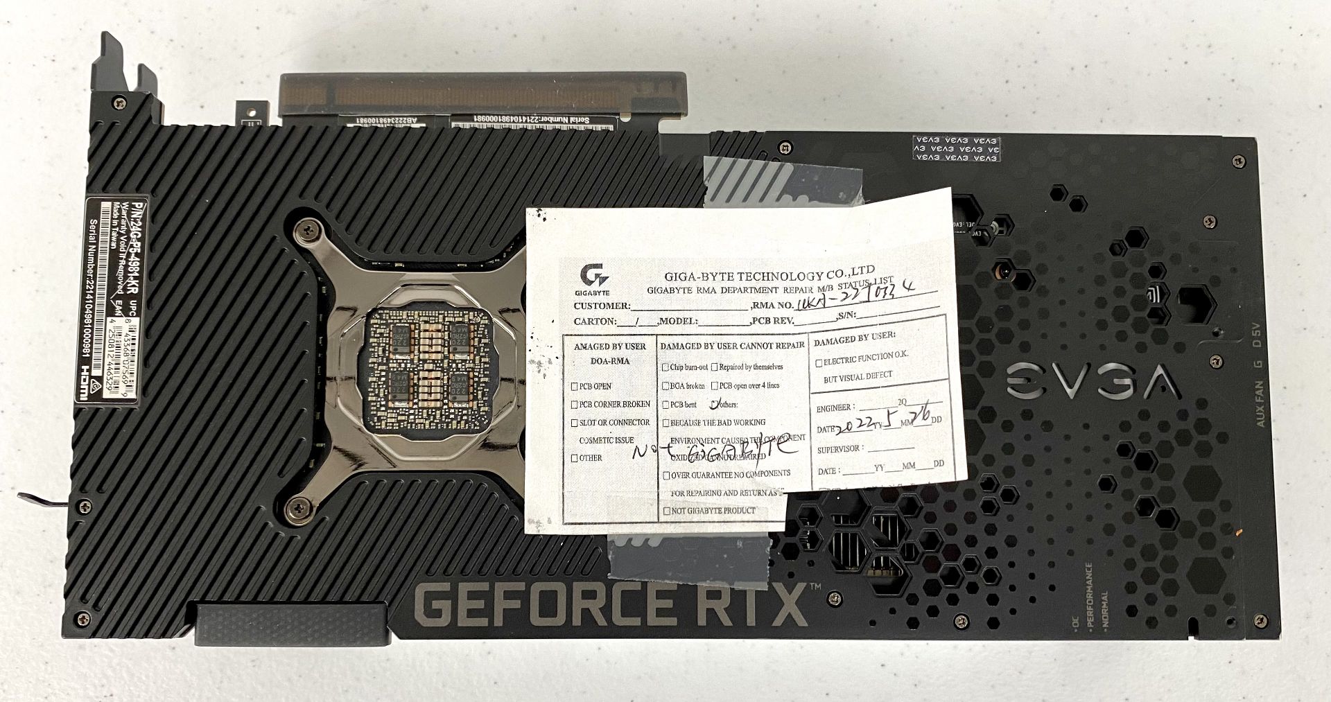 SOLD FOR PARTS: A pre-owned EVGA NVIDIA GeForce RTX 3090 Ti Graphics Card (Boxed, cable and as new f - Image 16 of 18