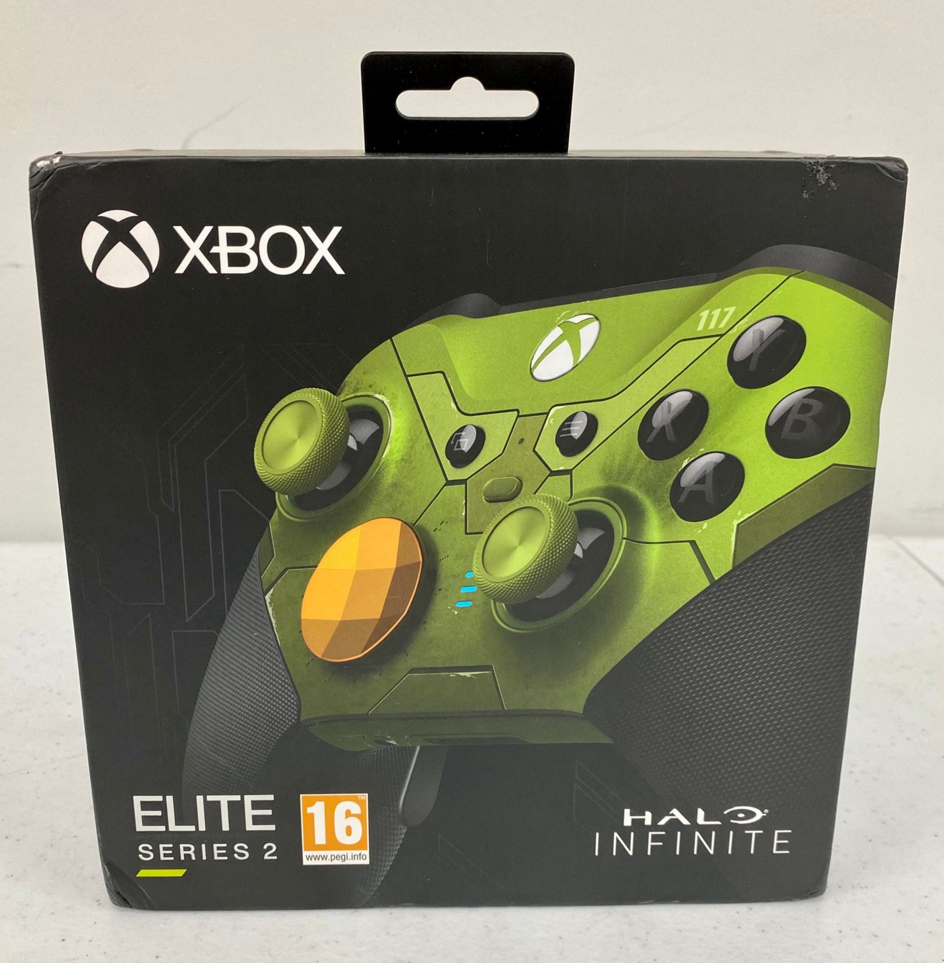 A pre-owned Microsoft Xbox Elite Series 2 Halo Infinite Limited Edition Wireless Controller with cas