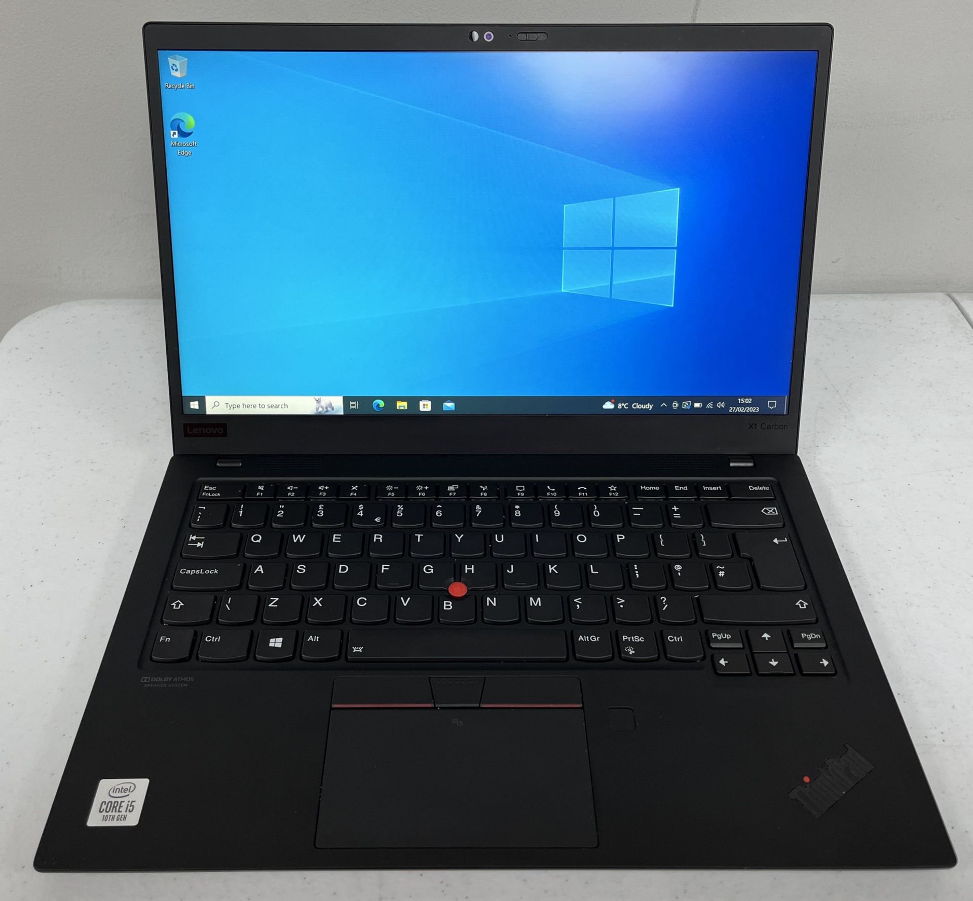 A pre-owned Lenovo ThinkPad X1 Carbon Gen 8 14" Laptop with Intel Core i5-10210U CPU, 16GB RAM, 512G