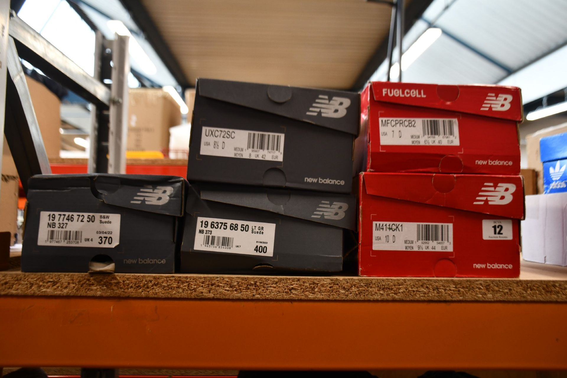 Five as new pairs of New Balance Trainers to include NB 373, UXC72SC and others (Boxes have some