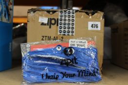 A box of fifty as new Zipit Monster Pencil Pouches in Royal Blue.