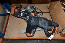 A pre-owned Evolution R255SMS-DB 255mm Double Bevel Mitre Saw.