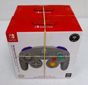 Two boxed as new PowerA Wireless GameCube Style Controllers for Nintendo Switch in Grey (Boxes Seale