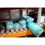 Seven rolls of as new green debris netting (Various sizes).