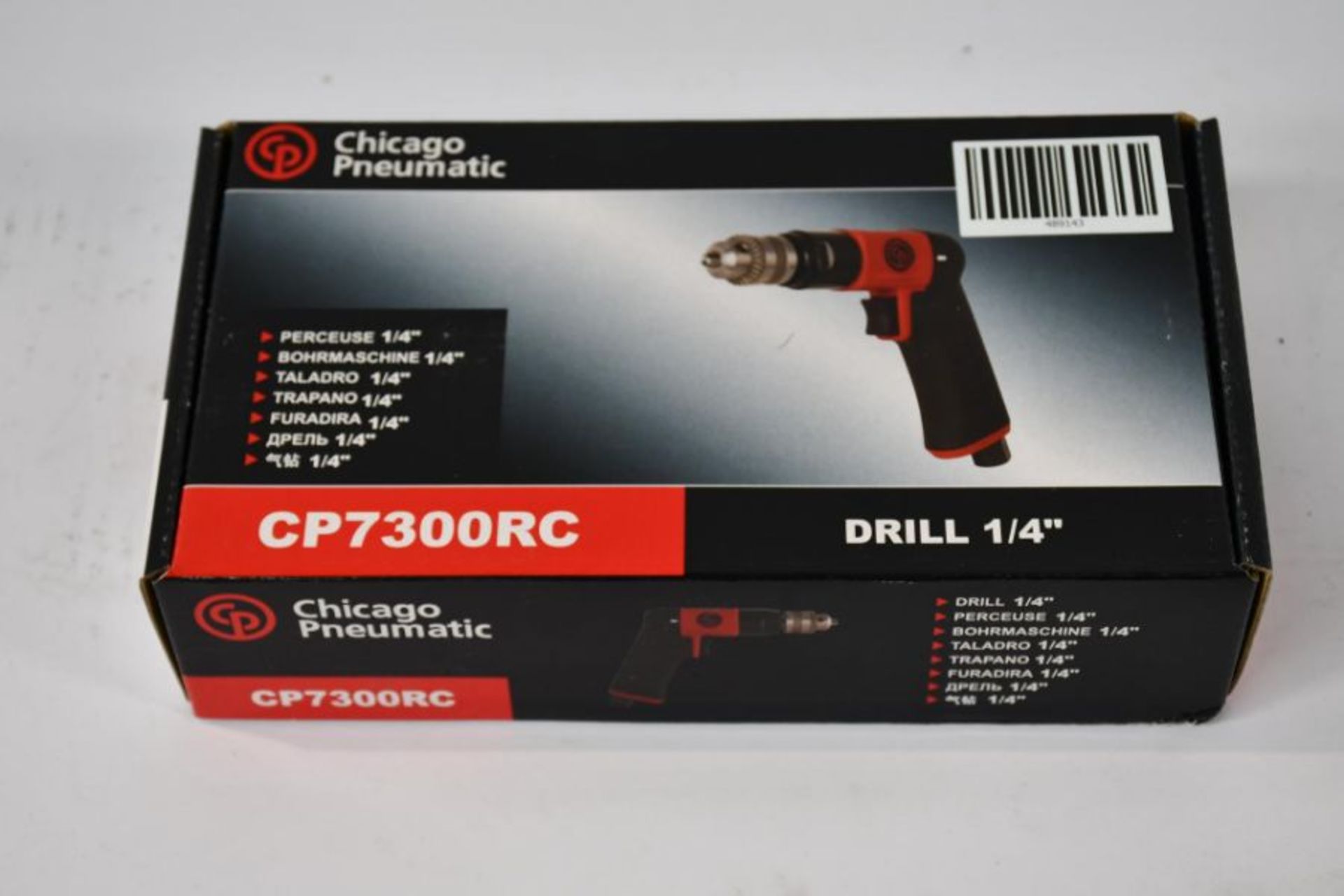 An as new CP7300RC Chicago Pneumatic 1/4″ Pistol Grip Air Drill