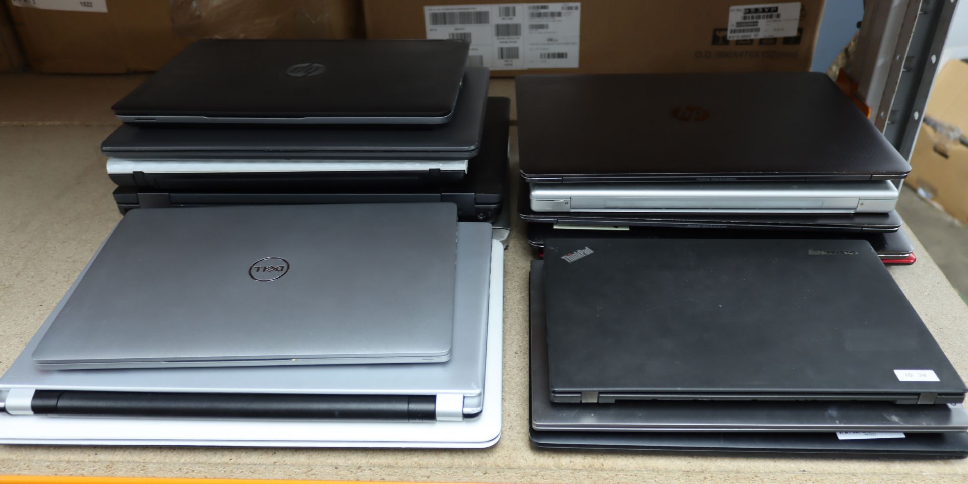 A quantity of pre-owned laptops, sold for parts to include HP, Dell & Lenovo (All items with hard dr