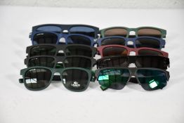 Ten assorted pre-owned Lacoste sunglasses to include L987S, L6003S and others (Good Condition).