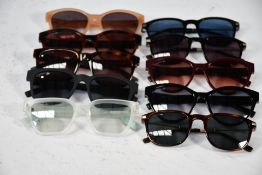 Ten assorted pre-owned Lacoste Sunglasses to include L983S, L992S and others (Good Condition).