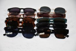 Ten assorted pre-owned Lacoste Sunglasses to include L995S, L988S and others (Good Condition).
