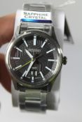 A men's as new Seiko Quartz Black Dial Stainless Steel Casual Watch, SUR535P1.