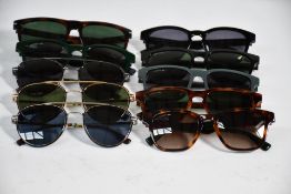 Ten assorted pre-owned Lacoste sunglasses to include L258S, L959S and others (Good Condition).