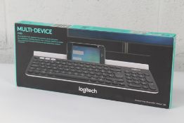 An as new Logitech K780 Wireless Keyboard, Bluetooth/Unifying, EAN 5099206065017.