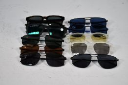Ten assorted pre-owned Lacoste Sunglasses to include L6004S, L254S and others (Good Condition).