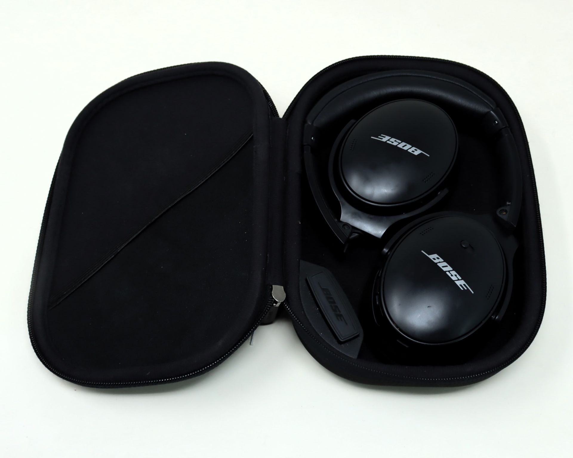 A pre-owned pair of Bose QuietComfort 45 Wireless Noise Cancelling Over-Ear Headphones in Black with