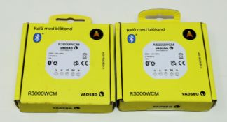 Two boxed as new VADSBO R3000WCM Bluetooth Relay Controllers (Boxes sealed).