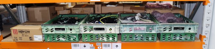 A quantity of assorted as new and pre-owned electronic cables and chargers (All items sold as seen.