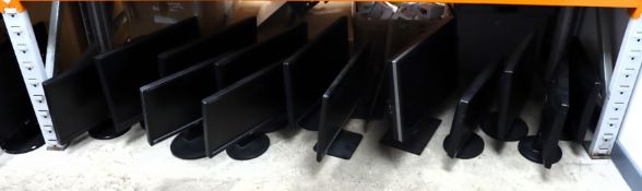 Fourteen assorted pre-owned monitors (Removed from a working office environment. Power cables not
