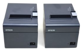 Two pre-owned Epson TM-T900F M282A Thermal Receipt Printers (Power supplies not included).